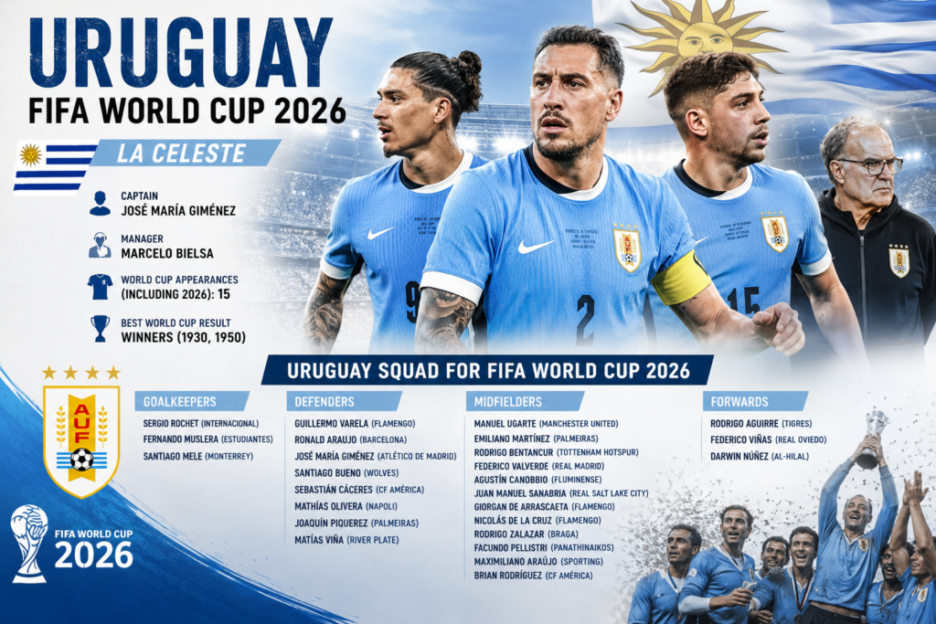 Current image: Uruguay FIFA World Cup 2026: Full Squad, Key Players and Tournament Preview