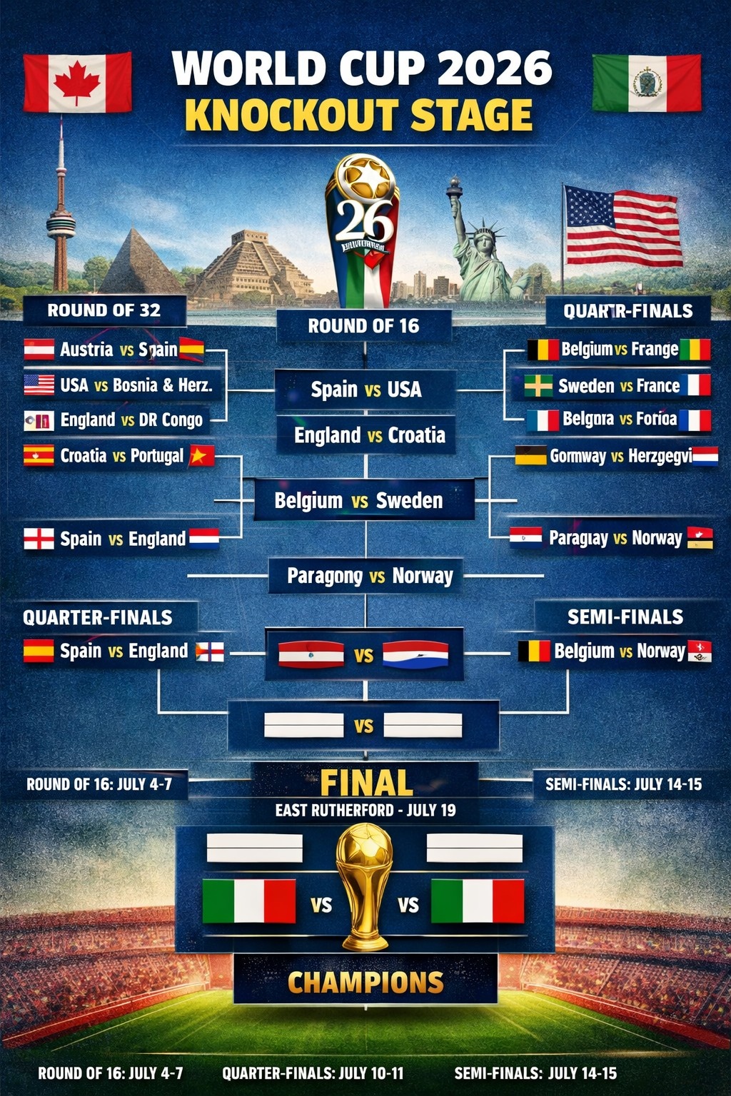 Europe’s Journey at the 2026 FIFA World Cup – Fixtures, Results & Knockout Bracket