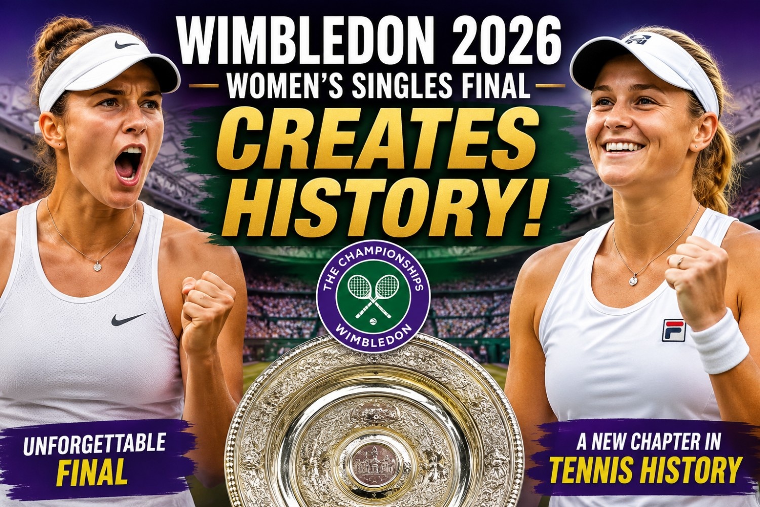 The Wimbledon Championships have always been synonymous with excellence, elegance, and sporting greatness. Every champion who lifts the Venus Rosewater Dish becomes part of tennis history. The Wimbledon 2026 women's singles final earned its place among the tournament's greatest matches because it featured: