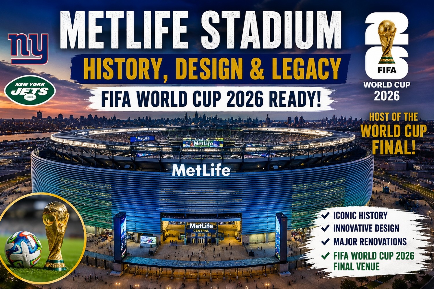 MetLife Stadium: The Complete History, Design, Renovation & FIFA World Cup 2026 Legacy